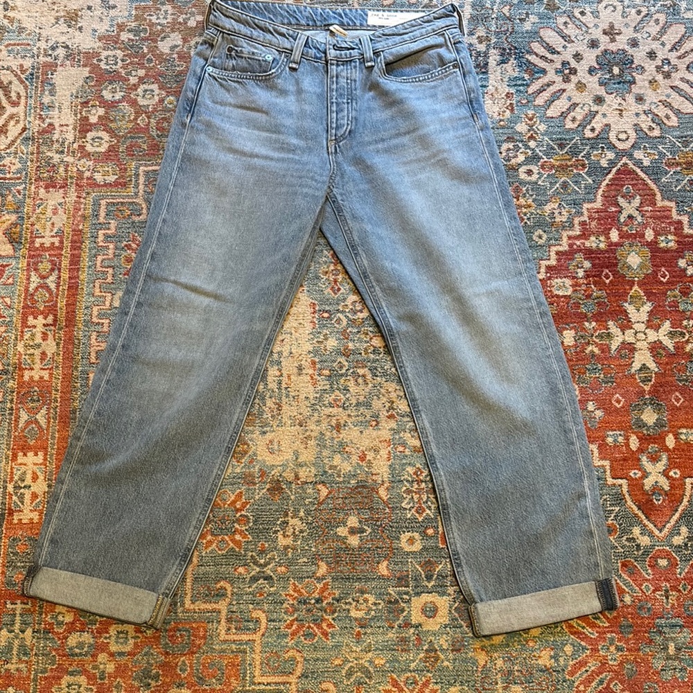 Rag & Bone Dre Raw Hem Low Rise Baggy Boyfriend Jeans